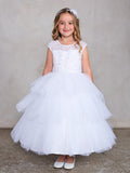 Girls Ankle Length Layered Tulle Dress