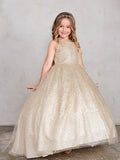 Girls Floor Length Tail Dress with Large Bow