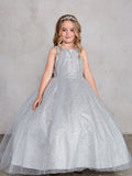 Girls Floor Length Tail Dress with Large Bow