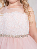 Girls Ankle Length Tulle Layered Dress