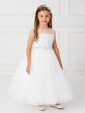 Girls Ankle Length Tulle Layered Dress