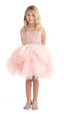 Girls Short Dress With Tulle Layered Skirt