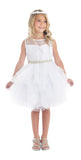 Girls Short Dress With Tulle Layered Skirt