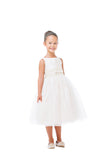 Girls Satin Top Dress with Tulle Layered Skirt