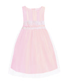 Girls Satin Top Dress with Tulle Layered Skirt