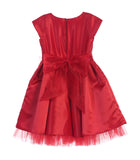 Girls Tea Length Dress with Satin with Tulle Skirt