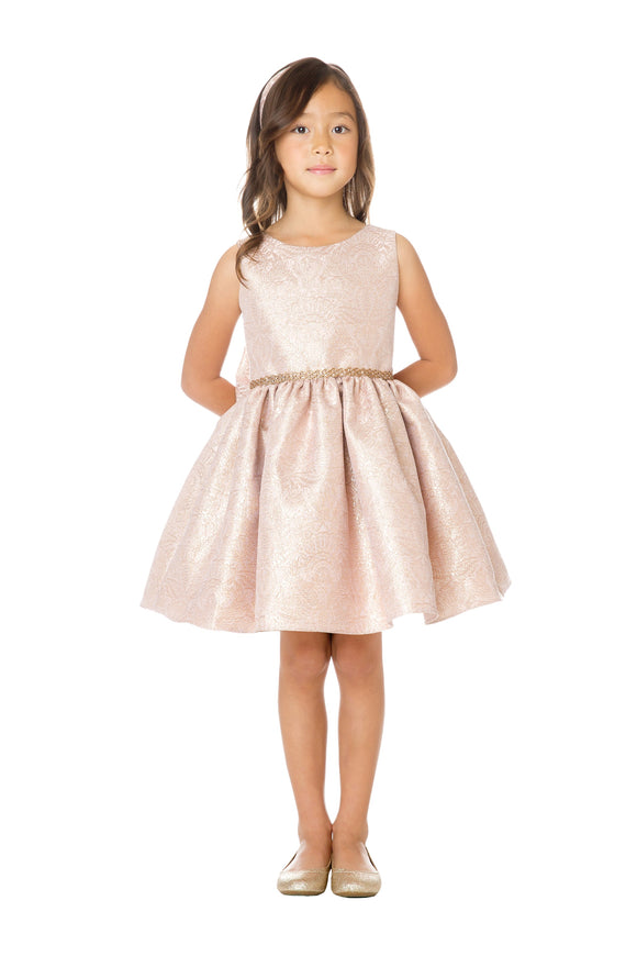 Girls Ornate Imperial Brocade Style Dress