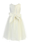 Girls Satin Dress with Tulle Overlay Skirt