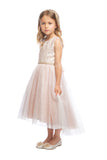 Girls Hi-Low Dress with Satin and Tulle Skirt