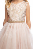 Girls Hi-Low Dress with Satin and Tulle Skirt