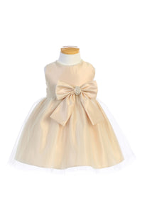 Satin and Tulle Baby/Infant Dress with Pearls