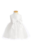 Satin and Tulle Baby/Infant Dress with Pearls