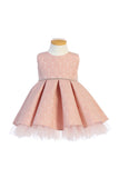 Pink Baby Infant Pleated Dress with Tulle Show